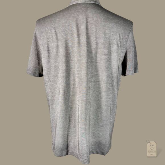 Men’s Michael Kors | Gray Polo Shirt Large | Short Sleeve Double Chest Pockets - Picture 4 of 7